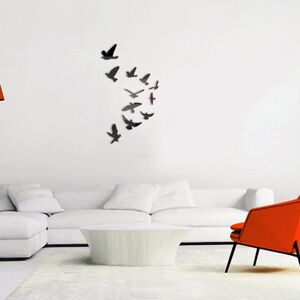 Vainlla Souffle 11pcs Bird Acrylic Mirror Stickers 3D Removable Wall Decals Wall Decoration for Bedroom Home Decorations Wall Mural