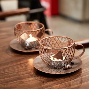 Temu Set Of 3 Coffee Cup Candle Holders, Candle Holders Made Of Iron, Perfect For Home, Office, Dining Room, Wedding Anniversary, Valentine's Day, Romantic Table Decoration