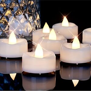 Temu 12pcs Timer Candle Lights, Flameless Candles, Led Tealight, Battery Operated, 6 Hour Timer Automatic, For Halloween Christmas Wedding Decoration, 1.5"d X 1.25"h, Warm White Warm White/ Timer Tea Lights