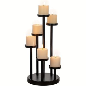 Temu 1pc Candelabra For Table Centerpiece With 5/6pillar Fireplace Candle Holders, Elegant Decorative Votive Black Candlestick Holder For Weddings, Parties, Dining Table, And Mantel