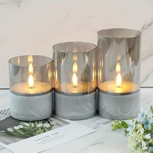 Temu 3pcs Cement Shell Glass Lamps, For Halloween, Christmas, Home Decoration, Table Decoration Candle Lamp