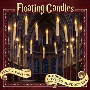 Temu 6pcs Remote Controlled Floating Led Candles - Perfect For Halloween And Christmas Decorations - Ideal For Indoor Home, Room, Classroom, And Bedroom Use white