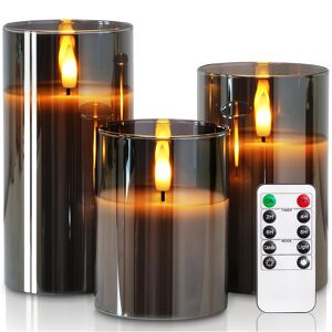 Temu 3pcs, Flameless Led Candles With Remote, 8 Modes Flickering Pillar Lights, High Transparency Plastic, Electronic Nightlights For Birthday, Wedding, Christmas Decor - Indoor & Outdoor Use
