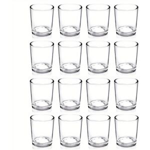 Temu 16pcs Transparent Glass Candle Candle Holder, Diameter 5.1cm, Height 6.3cm, For Home Decoration, Wedding, Party And Table Arrangement Transparent