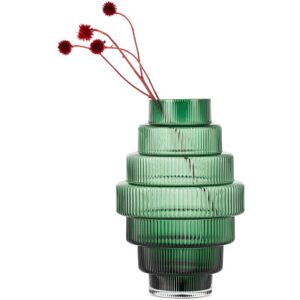 POLSPOTTEN Green Small Steps Vase  - Dark Green - Size: UNI - unisex