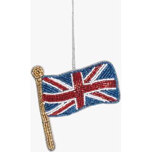 John Lewis Beaded Union Jack Flag Christmas Tree Bauble, Multi - Multi - Unisex