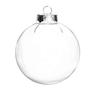 Generic Christmas Clear Plastic Baubles Clear Fillable Xmas Tree Decor Ornament Christmas Décor（1PC） Hyf615 (White, One Size)