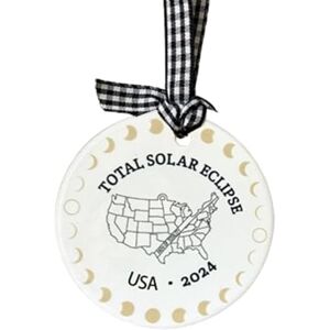 pofluany Eclipse Event Decoration Solar Home Decor 2024 Acrylic Path of Totality States Ornament Total Pendant Astronomy Lovers Keepsake O