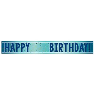 Amscan 9912127 - Blue Happy Birthday Add-an-Age Foil Party Banner includes Number & Letter Stickers for 1st to 100th - 1.8m