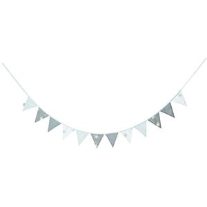 306106v190 Roba Little Stars Bunting 12 Flags (2 m), Chain Length 3m Baby Room & Nursery Decor Grey/White