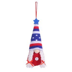 pofluany Independence Day Home Decor Hanging Gnome Decor Independence Day Gnome Doll Blue White Red Star Decor Hanging Decoration 4th of July Ornament D