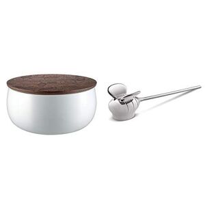 Alessi Scented Candle, porcelain,wood, White Candle Snuffer, zamak, Silver, One size