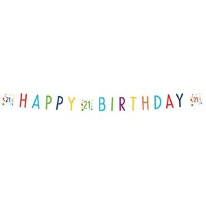 amscan (PKT) Confetti Birthday 21st Birthday Letter Banner 1.8m