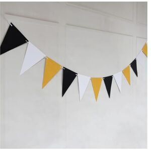 HWJFDC Bunting 4M 12 Flags Gold Pennants Christmas Garland DIY Glitter Bunting Paper Birthday Banner Event Party Wedding Sports Bee Decoration(Color:Cloor-05)