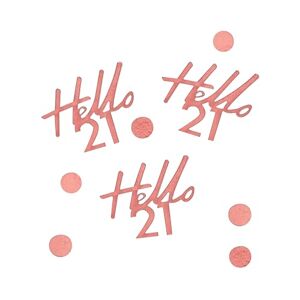 Ginger Ray Rose Gold Foil Hello 21 Milestone Birthday Table Scatter Confetti