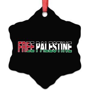 Lmmixee Palestine Flag Christmas Ornaments Free Palestine Christmas Tree Decorations Country City Souvenir Christmas Ornaments 2023 Keepsake Holiday Souvenir New Year Gifts for Family