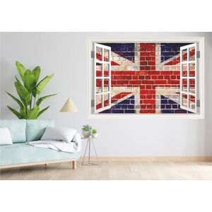 Wall Murals Online Ltd Union Jack Graffiti brick window wall sticker (15194918ww) Great Britian (90cm x 60cm)