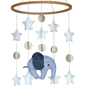 Chen0-Super Baby Crib Mobile with Hanging Elephant Planets and Stars, Handmade Nursery Crib Mobile Bed Wind-Bell Decor Hanging Ornament for Boys Girls Baby Toddler