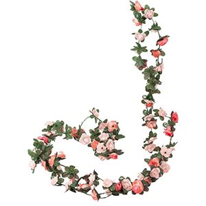 Gelb&Schwarz Artificial Peony Vine Flowers Garland Hanging Silk Plants Vine For Wedding Arch Party Garden Home Bedroom Office Wall Aesthetic Art Decoration Artificial Flowers for Cemetery (Pink, One Size)