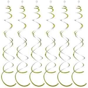 PERZOE Non-toxic Party Decor 6pcs Spiral Pendant Party Streamers Hanging Plastic Streamer Spiral Pendant Twin Tail Party Ceiling Foil Swirl Decorations Light Green