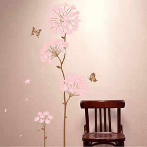 Z/a Large Pink Flowers Butterfly Vinyl Decal Mural for Bedroom Living Room Home Decoration Removable PVC Wall Decal 90 * 180cm