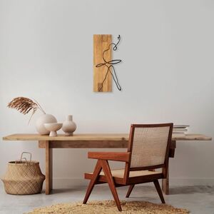 Wallity Elegant Decorative Wooden Wall Accessory, Walnut & Black, 30 x 58 cm, 50% Wood (3 cm) & Metal (1.5 mm), Unique Texture & Colour Variations Wallity Elegant Decorative Wooden Wall Accessory, Walnut & Black, 30 x 58 cm, 50% Wood (3 cm) & Metal (1.5 mm), Unique Texture & Colour Variations