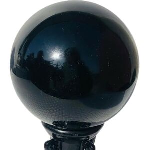 PIUHRKLEVD Natural Black Obsidian Sphere Large Crystal Ball Stone+Pedestal (Size : 40mm)