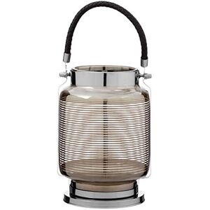 Premier Housewares Lantern, Glass, PU - Polyurethane, Stainless Steel, Small