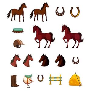 Oblique Unique&#174; Horse Confetti Set 18 Pieces Colourful Horseshoe Boots for Decorating Play Crafts for Children Children Birthday Girls