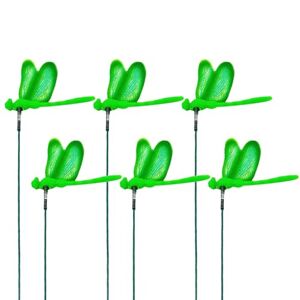 szutfidy Outdoor Dragonfly Stake Set Durable Decor 6 Pcs 3d Garden Stakes Waterproof Artificial Dragonflies Decorative Ornaments for Patio Flower Beds Potted Green