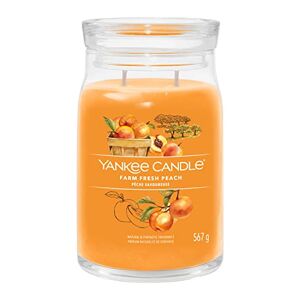 Yankee Candle Signature Scented Candle Farm Fresh Peach Large Jar Candle with Double Wicks Soy Wax Blend Long Burning Candle Perfect Gifts for Women