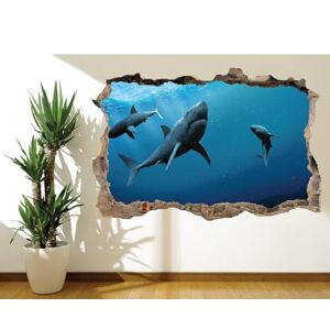 Wall Murals Online Ltd Sharks Underwater Sea Wall Sticker Photo Wall Mural Decal for Living Room Bedroom (17379239) (30cm x 20cm)