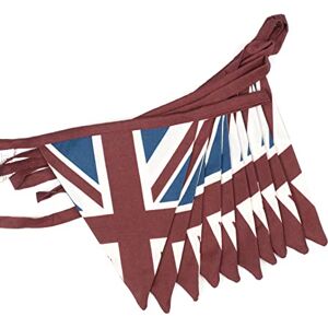 Ehc 100% Cotton Double Sided Vintage Style Union Jack Festival Bunting - 5 Meters Approx