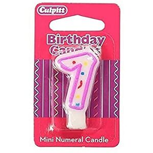 CULPITT Number Birthday Candle, Box of 10 Numeral Candles for Cakes & Cupcakes, Range from 0-9, Colourful & Fun Cake Decorations to Celebrate Child or Adult Birthdays - Multicoloured 7