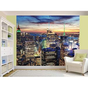 vgoltd New York City Skyline at Sunset Photo Wallpaper Wall Mural (14116483) Skyscrapers (220gsm Premium, XXL 300cm Wide x 240cm high)