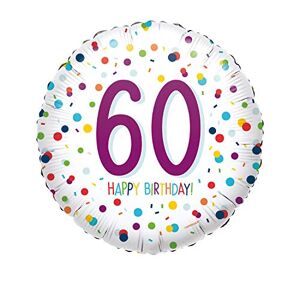 amscan (PKT) Confetti Birthday 60th Standard Foil Balloon S40