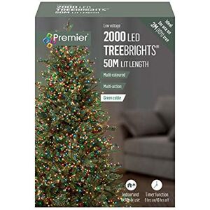 Premier Set of 2,000 Multi-Coloured LED TreeBright Christmas Lights with optional 8hr on/16hr off Timer