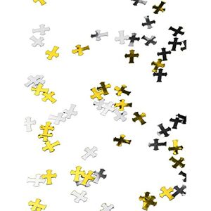 amscan 14 g Crosses Confetti Party Accessory, Gold/Silver