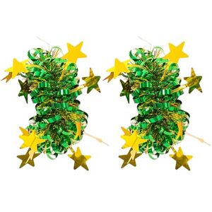 Smbcgdm Eye-catching Wrist Adornment Wristband Accessory 2pcs Kids Dance Flower Star Decor Bright Colors Elastic Rubber Band Children Performance Party Green