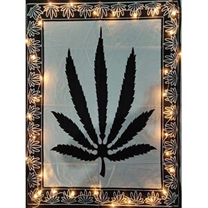 Craft ICC Weed Tapestry Wall Hanging Marijuana leaf Poster Cannabis leaf Hippie Decor Pot Flag Dorm Collage Color Me Bohemian psychedelic Small Hippie Rasta Ganja Tapestries 30 x 40 inches Black