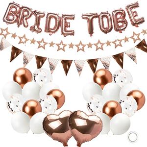 Kriovoa Hen Party Decoration, Rose Gold Hen Do Decorations Hen Do Party Accessories with 1 Bride to Be Balloons, 2 Garland, 22 Latex Hen Party Balloons, 2 Foil Balloons for Bride To Be Decorations