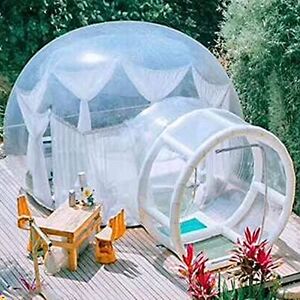 ATHUAH Waterproof Clear Inflatable Bubble Tent - Windproof PVC Outdoor Star House for Camping, Parties & Weddings - Balloon Artist Dome Tent with Outer Dome