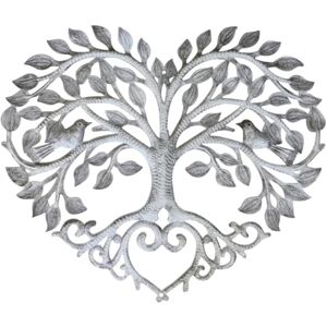 Ciieeo Metal Tree Wall Decor Tree of Life Wall Decoration Iron Heart-shaped Mural Metal Tree Sculpture