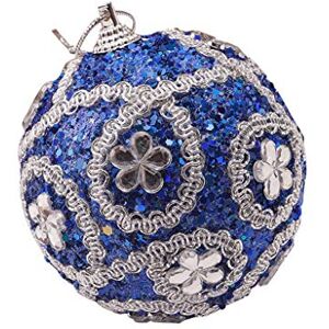 Janly Clearance Sale Christmas Rhinestone Glitter Baubles Ball Xmas Tree Ornament Decoration 8CM, Decoration & Hangs for Easter Day (Dark Blue)