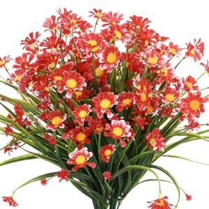 Qinlenyan Fake Flower Spring Summer Fake Plant UV-resistant Red