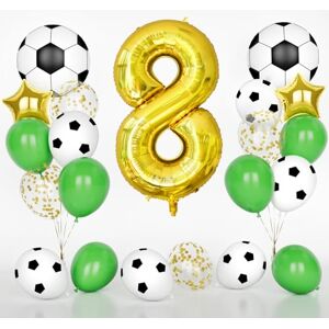 Balloon Dance Football Balloons 8th Birthday Decorations 40 Inch Gold Number 8 Balloon with Gold Star Soccer Foil Balloon for Kids Boys Football Fans Sport Themed Birthday Party Decorations