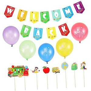 Cabilock 1 Set Party Decoration School Bus Welcome Backdrop Back to School Decorations Flag Banner Welcome Back Party Ornament First Day of School Banner Party Supplies Cake