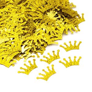 CHEERYMAGIC Gold Crown Confetti Table Decoration Royal Prince Crown Confetti for Birthday Party, Baby Shower, Wedding Party Supplies Glitter Confetti Coronation Party Decorations A3SFHG
