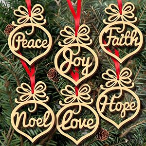 sunnymi Life Christmas Decorations Sale Clearance6Pcs Christmas Decorations Wooden Ornament Tree Hanging Tags Pendant Decor Amazon Outlet Clearance Uk for Christmas Outdoor Indoor Decor