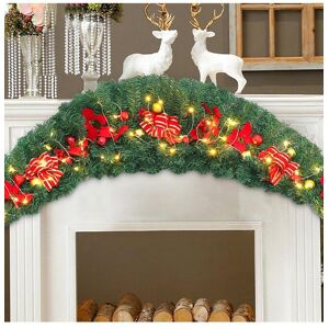 Living and Home 1.8M Christmas Swag Garland with Lights Door Wreath Xmas for Stairs Fireplace